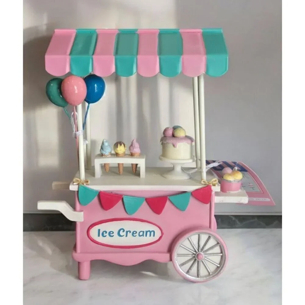 New Pink Girly Party BBQ Ice Cream Stand Summer Figurine Decoration Decor